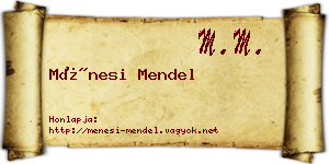 Ménesi Mendel névjegykártya
